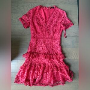 French Connection Mini Dress – Pink Embroidered